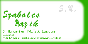 szabolcs mazik business card